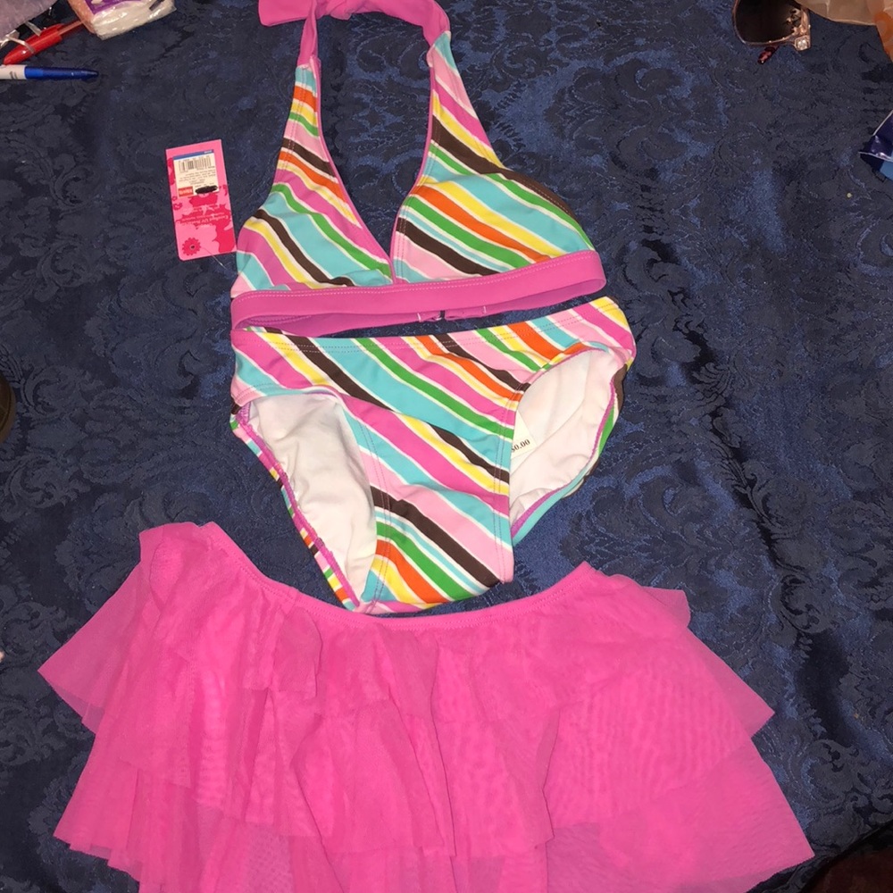 3 piece bathing suit for girls.